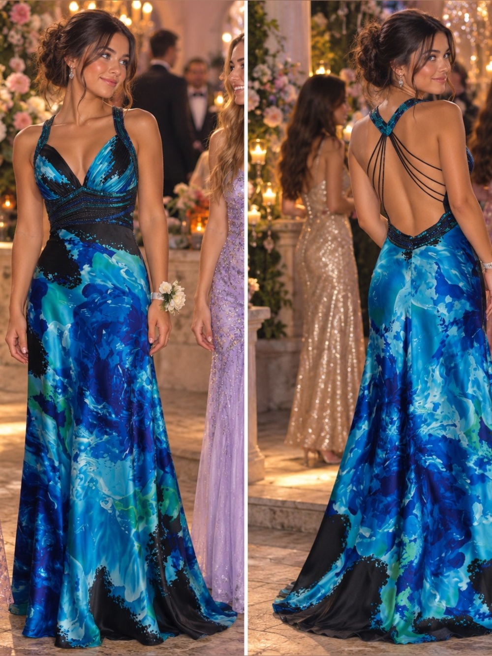 Vintage Y2K Cache Evening Gown . Prom, homecoming, formal, beaded
